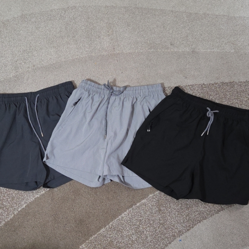 Men's Casual Shorts - Black, Gray, and Dark Gray